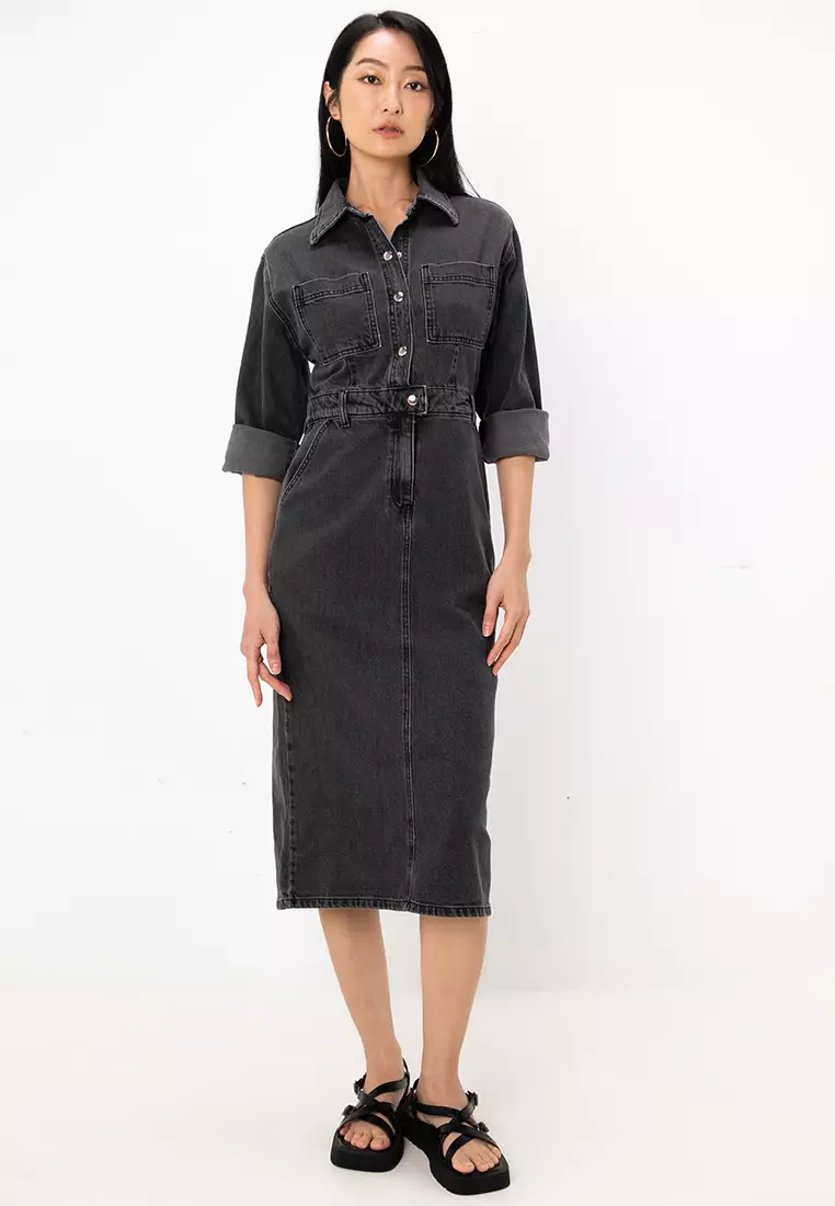 Asos denim midi dress shop