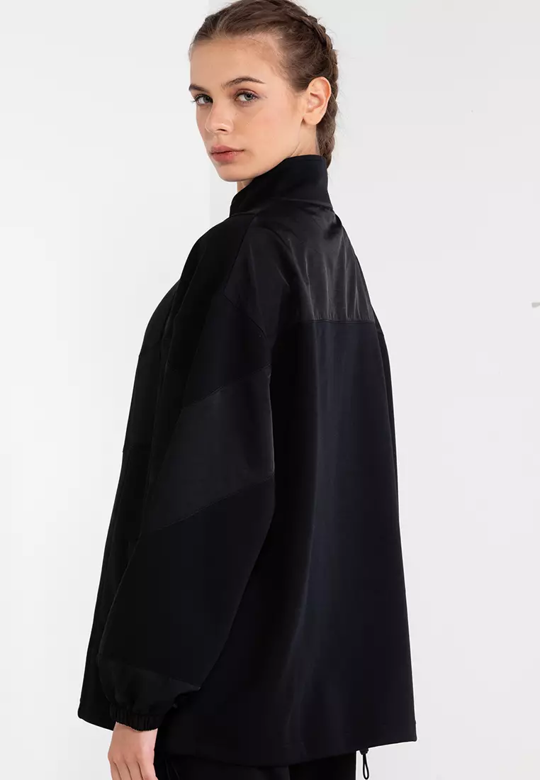 Spliced Fleece Zip Through Jacket