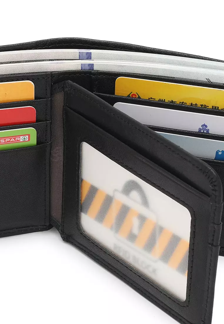 Men's Genuine Leather RFID Blocking Wallet - Black