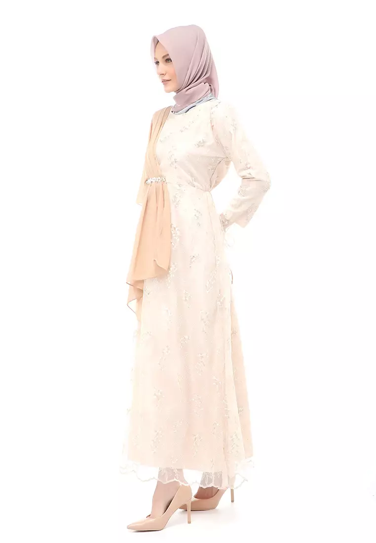 Anita Gaun Long Dress Wanita Regular Fit - Latte