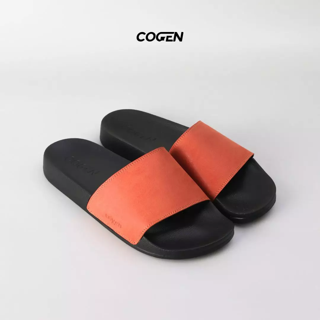Cogen Sandal Slide Pria Sendal Slop Basic - Orange