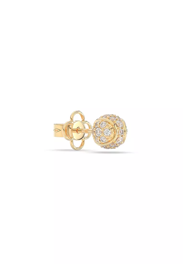 Racket & Ball Duo Stud Earrings in Vermeil Yellow Gold D/E-VVS/VS (0.37ct TDW)