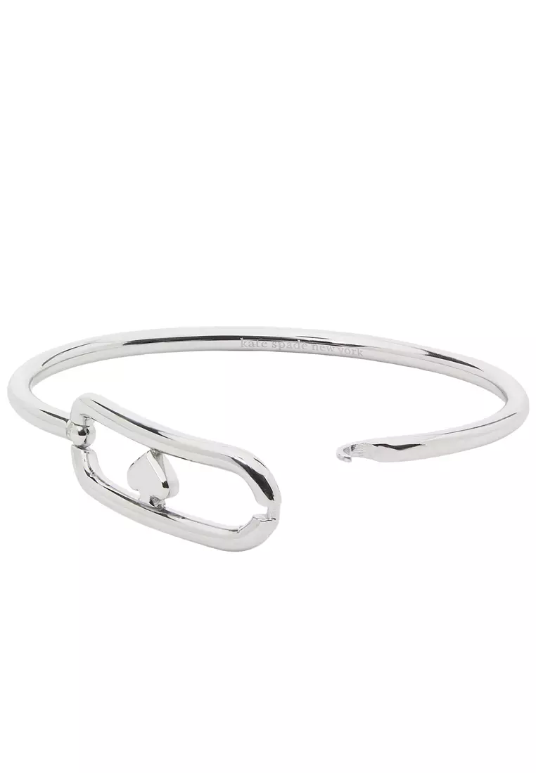 Cut To The Chase Oval Spade Bangle Bracelet - Silver KM177