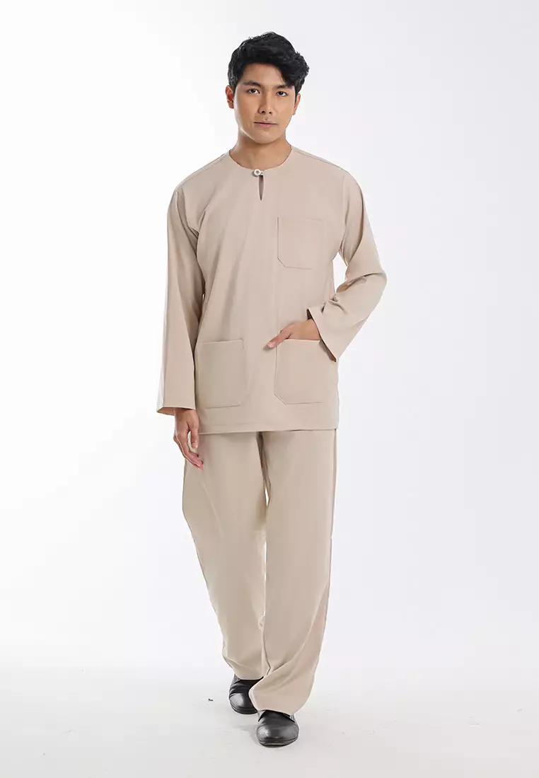 Alain Delon Baju Melayu Teluk Belanga Dewasa - 19026003-80DollarLightBrown