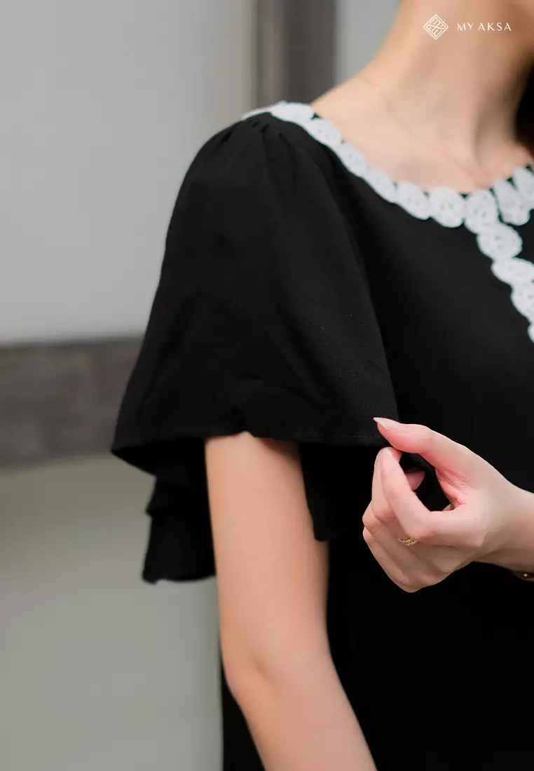 My Aksa Batik Blouse Rayon Wanita Aura Black