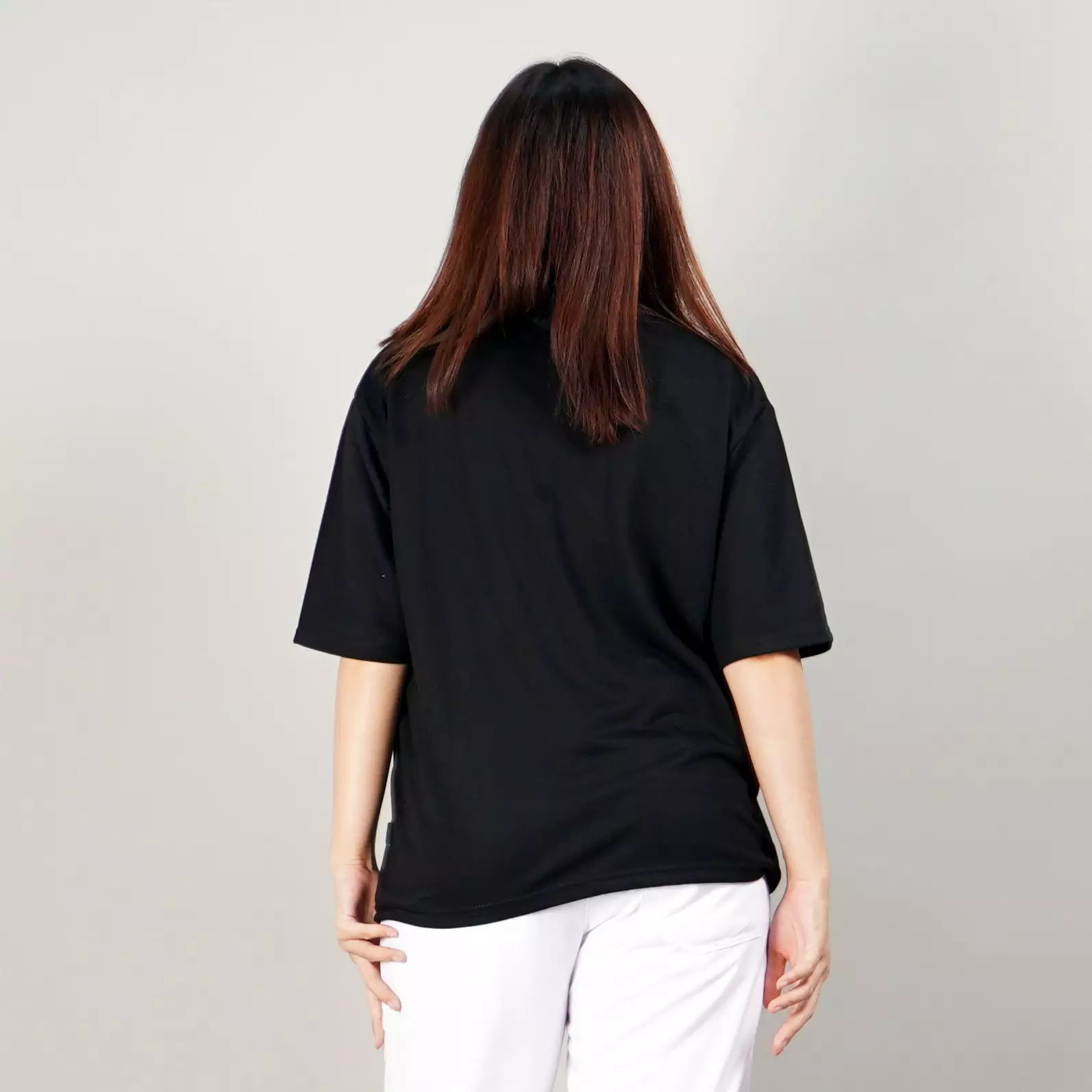 GEORGIE Baju Wanita Kaos Wanita Polos Lengan Pendek T-Shirt Wanita - HITAM