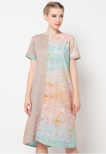 Terracotta Feather Stripe Dress