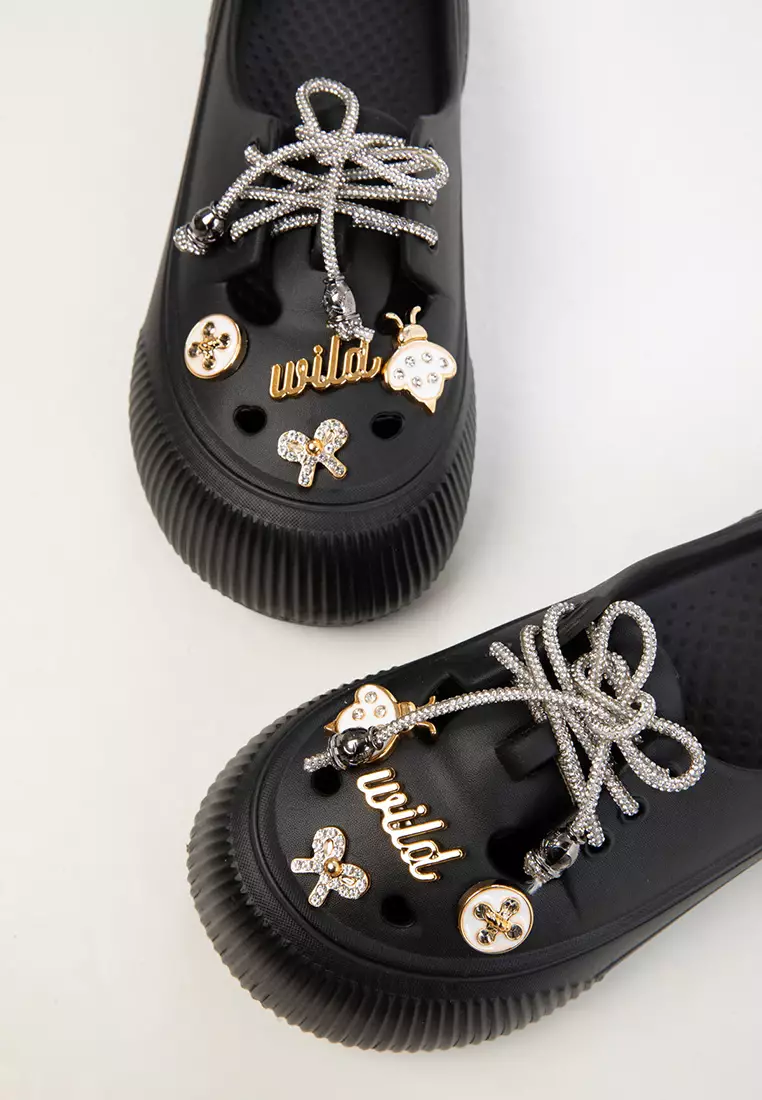Black Women's Slippers 20406