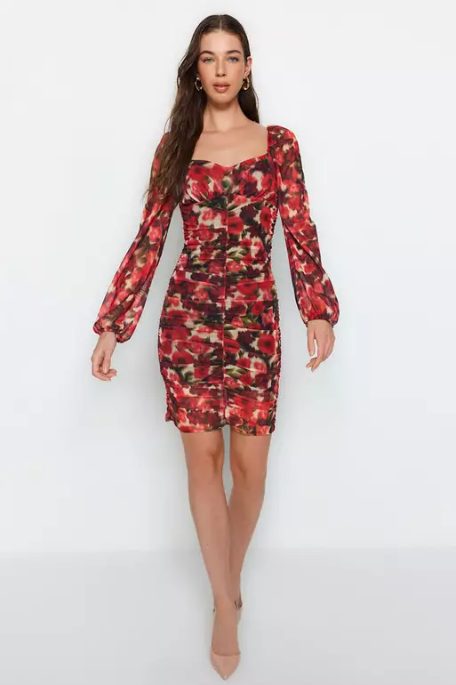 Floral Ruched Dress