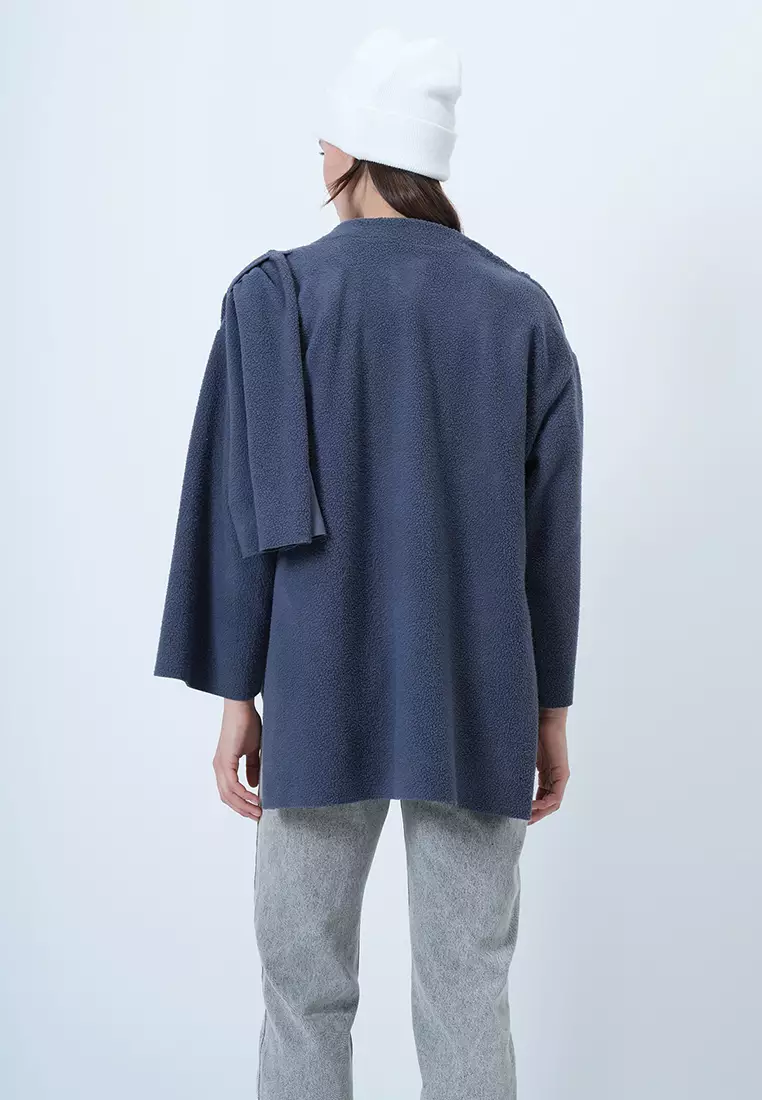 Shawl Detailed Fleece Jacket