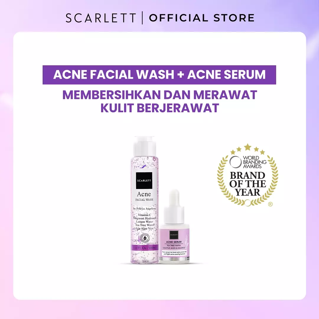 Scarlett Whitening Acne Facial Wash + Acne Serum
