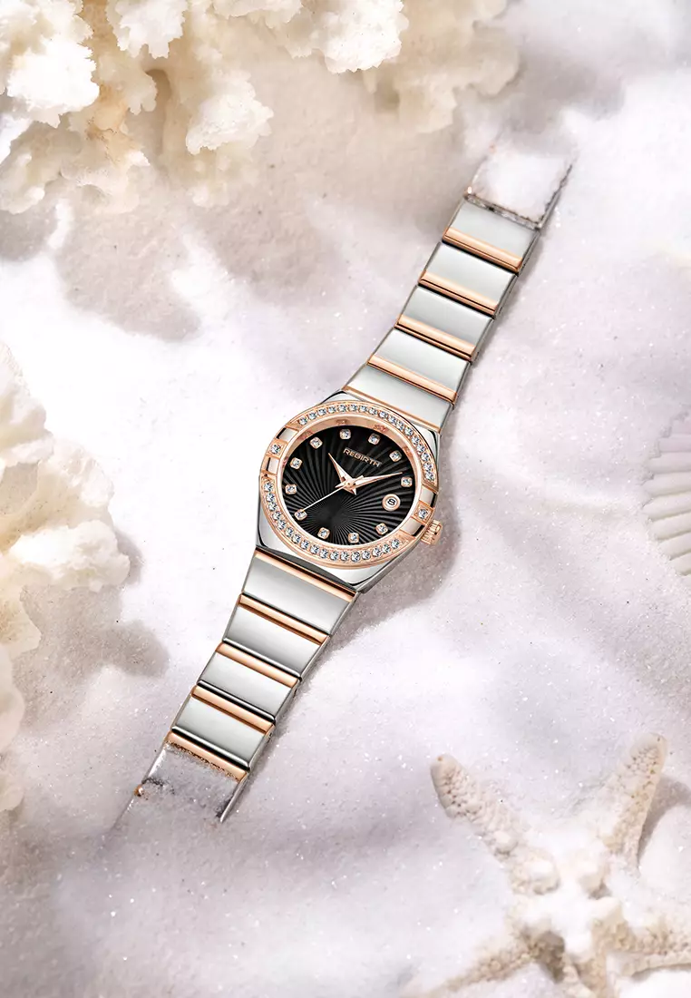 Jam Tangan Wanita Original Gaya Korea Anti Air Anggun Bercahaya Jam Tangan Cewek roseblack