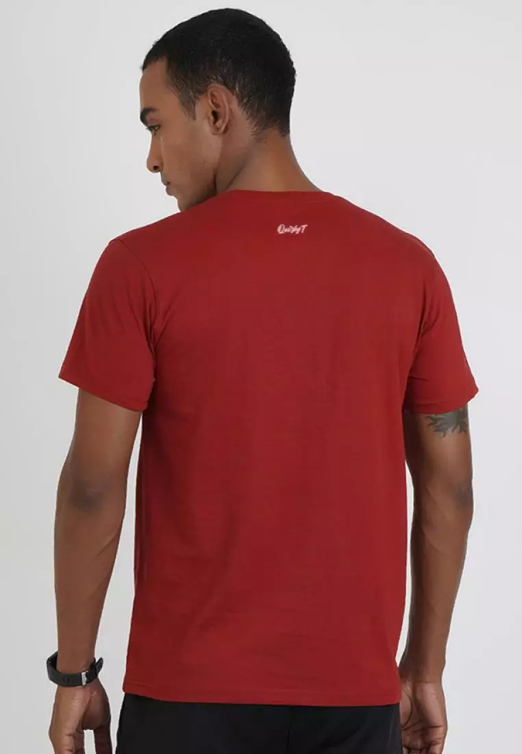 When in Doubt Travel Maroon Cotton Short Sleeve Crew Neck Regular Fit T-Shirt