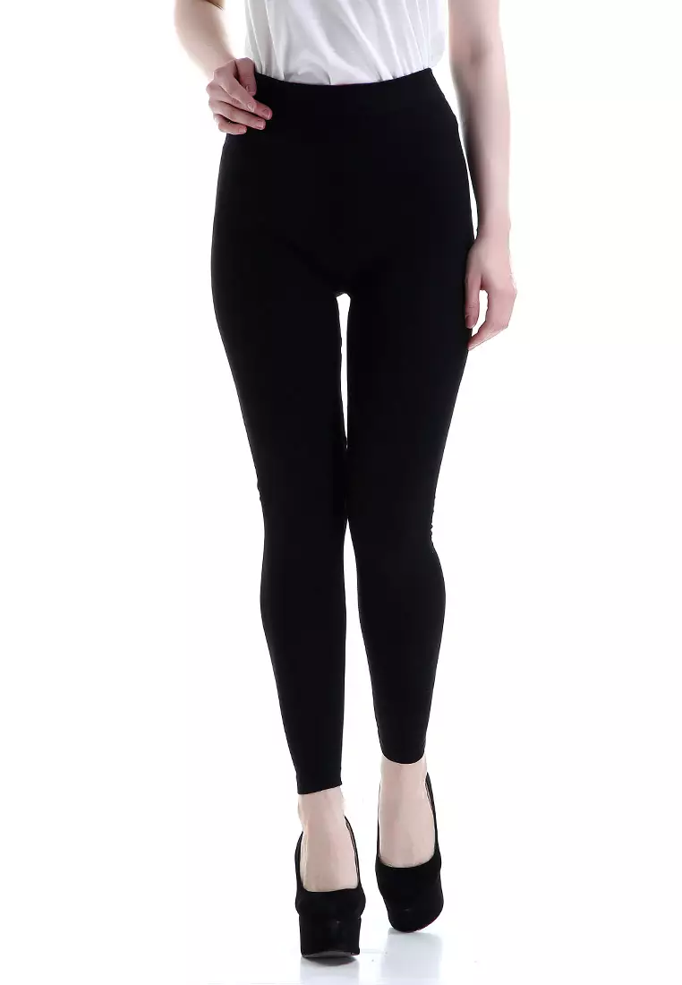 Willow Celana Legging Wanita Design Simple Woman Motif Solid - Black