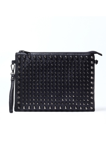 Lara black Rivet Hand Bag With A Shoulder Strap E559BAC823638FGS_1