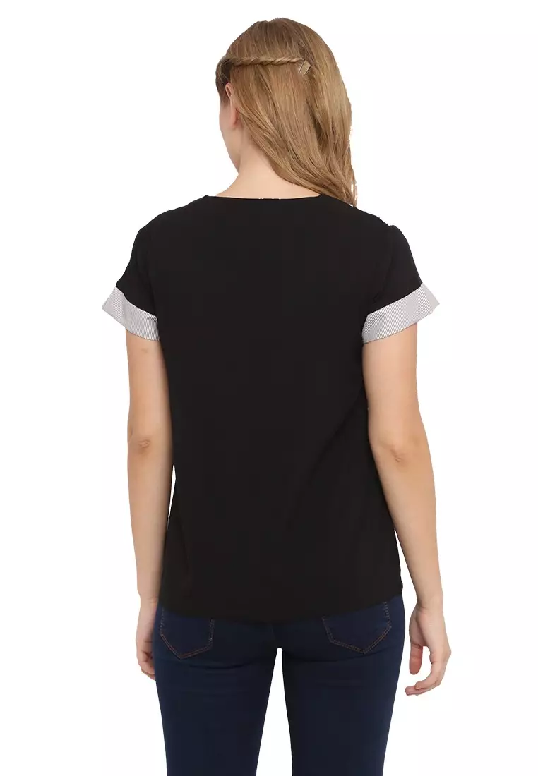 Blouse Batik Wanita - Bhatara Batik Melissa - Atasan Batik Modern Lengan Pendek