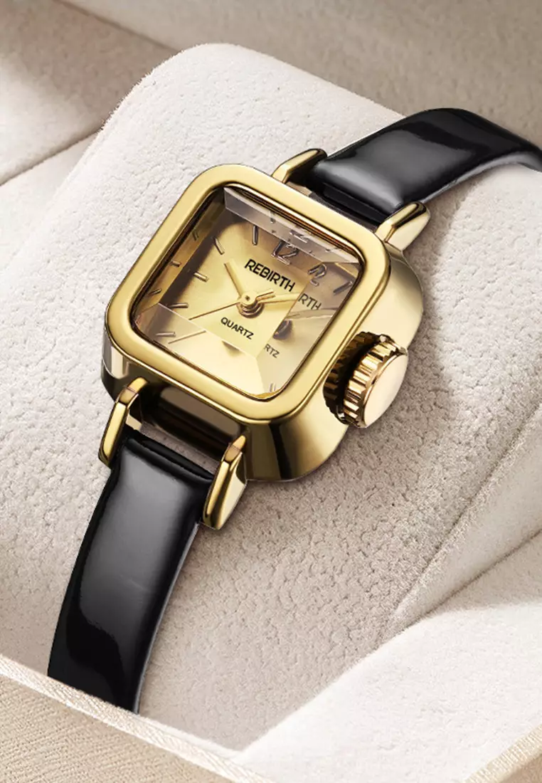 Jam Tangan Wanita Original Square Mode Tali Kulit Anti Air Jam Tangan Cewek