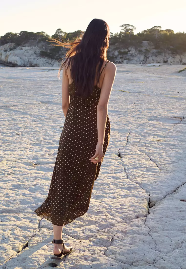 brown mango dress Tonal Striped Maxi Dress main image 1
