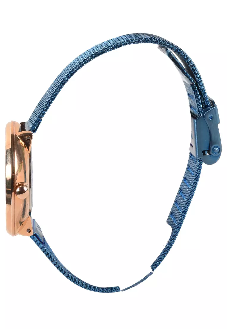 Bonia Sapphire - Jam Tangan Wanita - Rosegold - Blue Stainless Steel Bracelet - BNB10544-2582