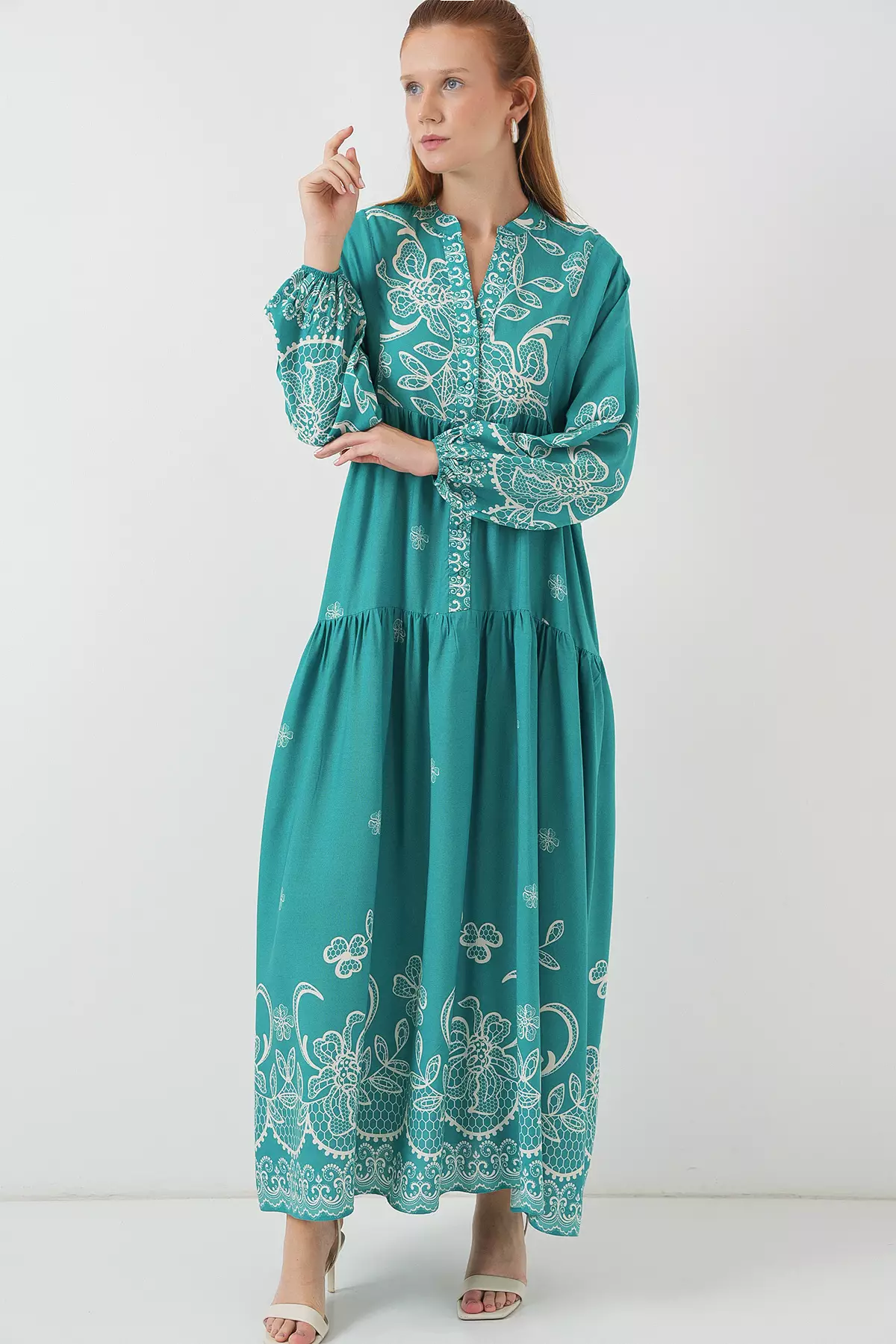 Modest Printed Maxi Dress