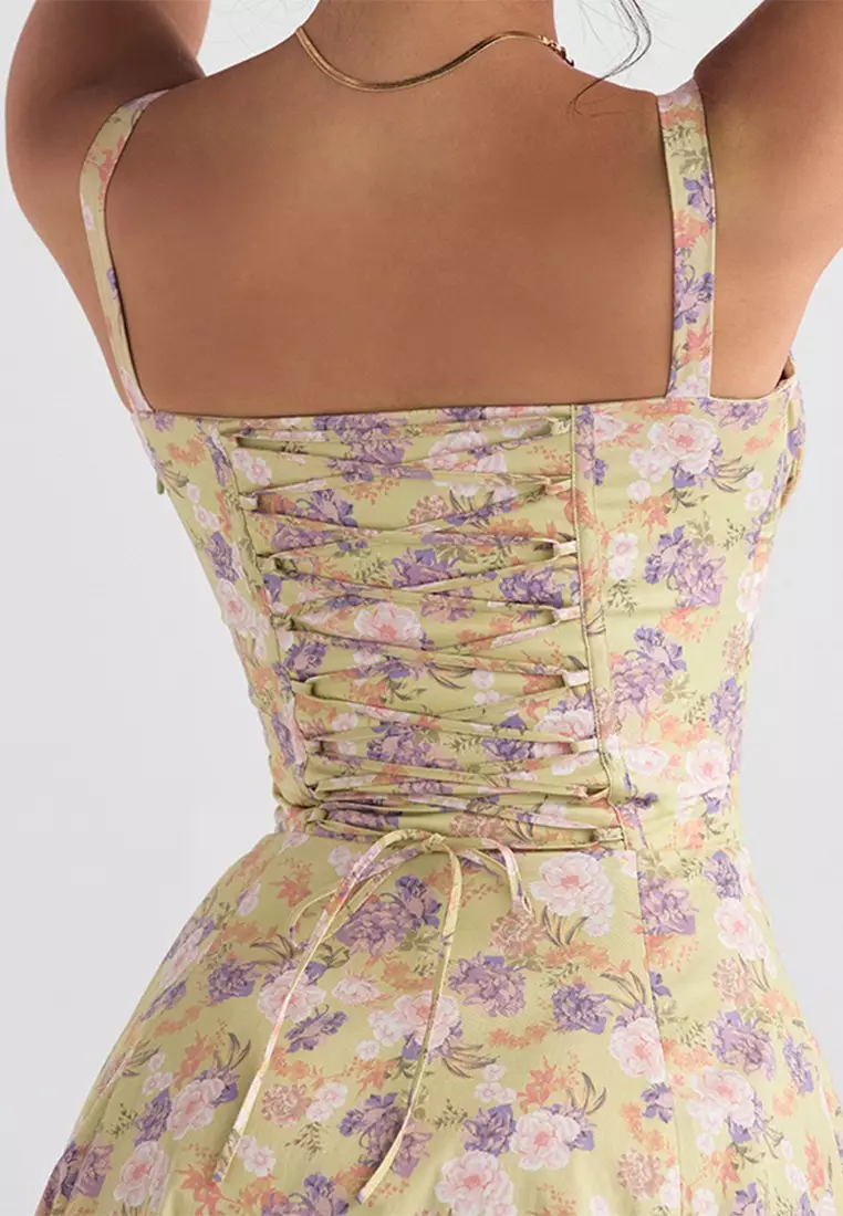 Backless Slim Suspender Slit Dress LBH-D1313