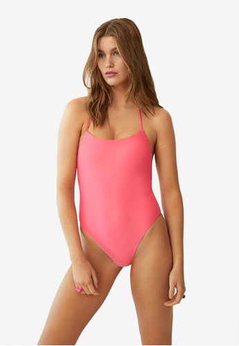 Mango pink Open-Back Swimsuit 6E13CUS0F7CD8DGS_1