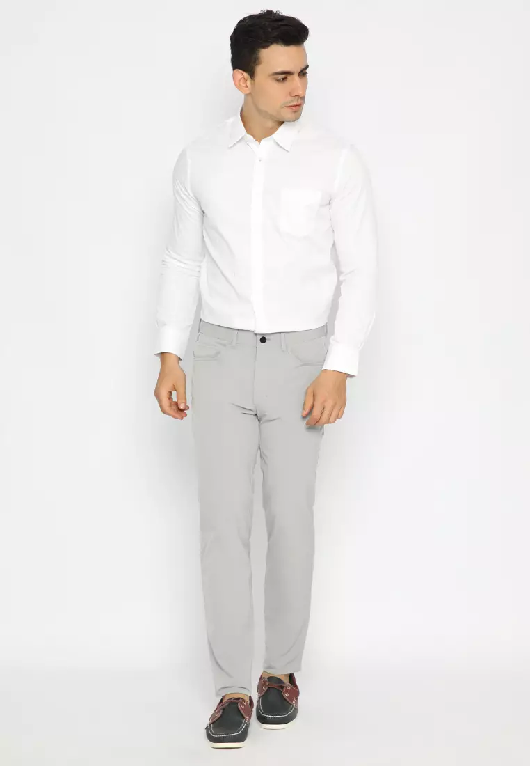 Jobb Active Travis Celana Panjang Modern Slim Fit Light Grey 2