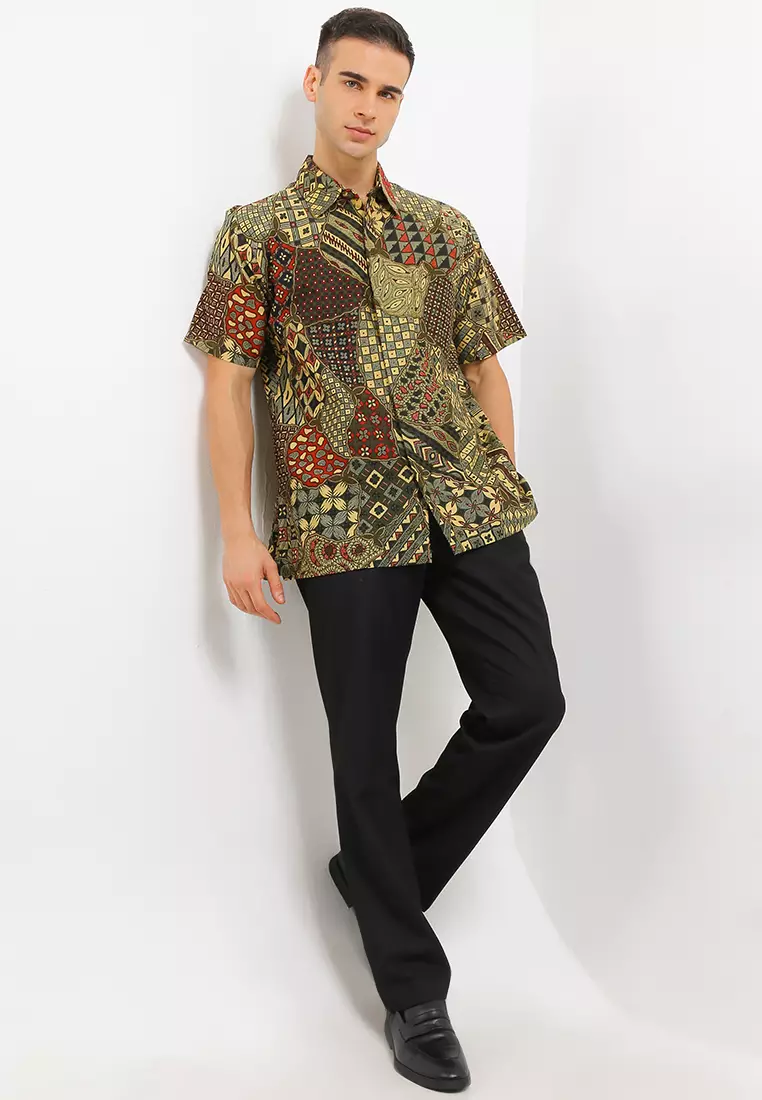 Kemeja Batik Lengan Pendek Motif Sekar Jagad 3 Berlian