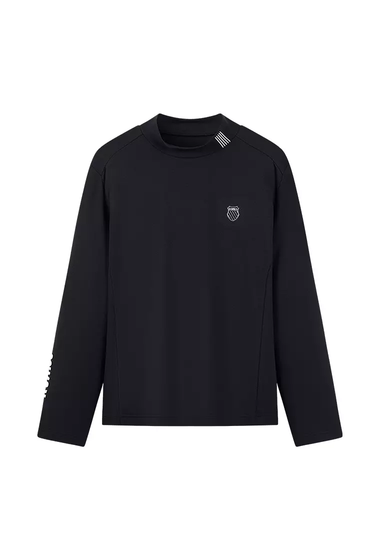 MEN'S K-SWISS LOGO STAND COLLAR LONG SLEEVES T-SHIRT