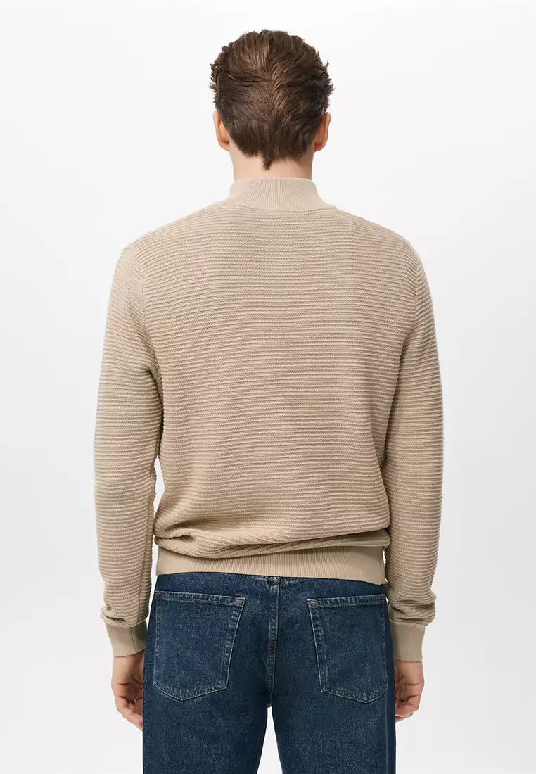 Cotton Sweater With Neck Zip