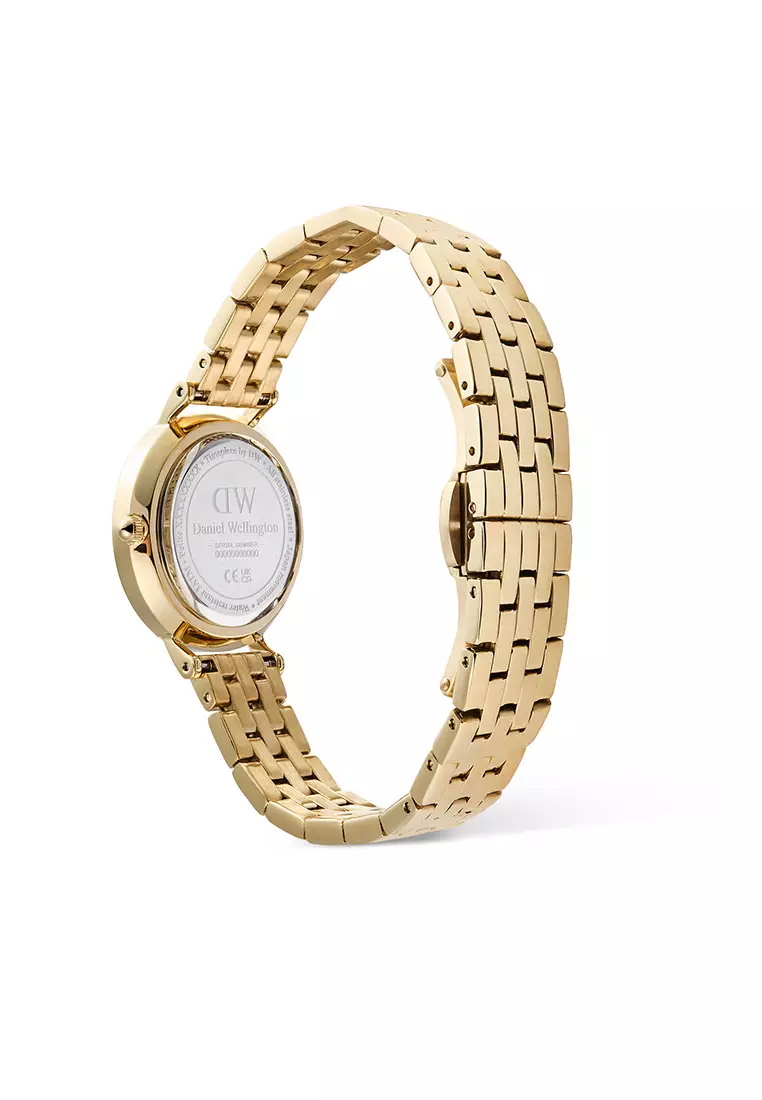 Petite 28mm Roman Numerals Date 5-Link White Gold Women Watch stainless steel watch DW Official Authentic Original