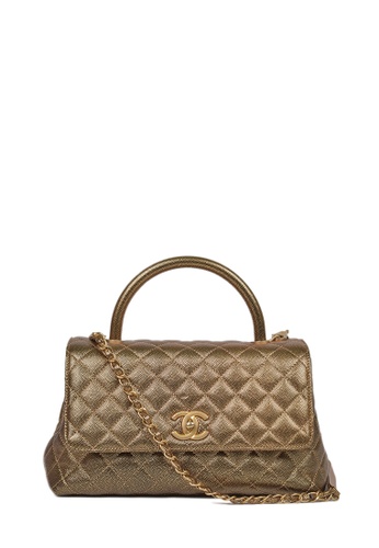 Buy Chanel Pre Loved Chanel Medium Coco Handle In Metallic Gold Caviar Ghw Online Zalora Malaysia