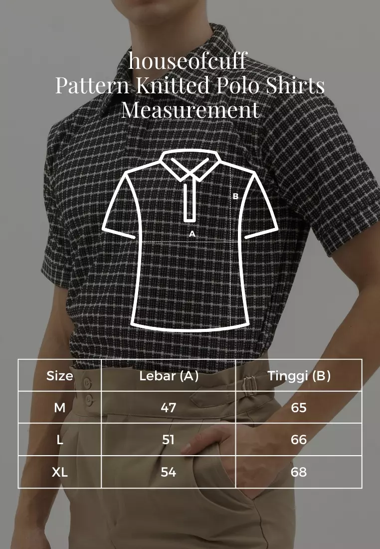 Houseofcuff Polo Shirt Knit Rajut Kaos Kerah Lengan Pendek Square Pattern Army