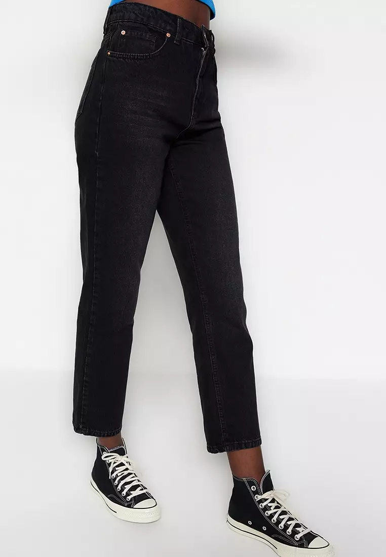 Buy Trendyol High Waist Straight Fit Jeans 2024 Online ZALORA Philippines