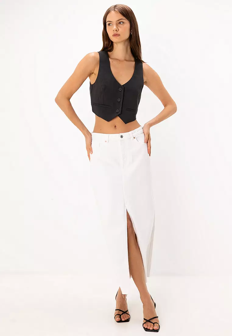 Alba Sleeveless Crop Fit Vest Tailored