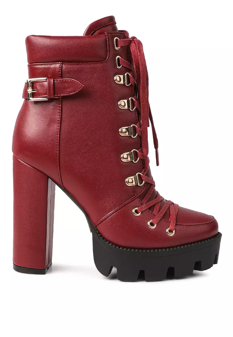 Red lace hotsell up boots