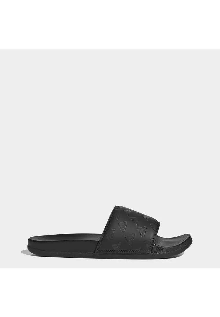 All black clearance adilette slides