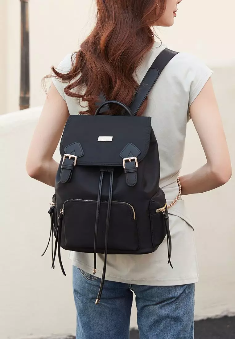 Women's Top Flap Backpack - Black
