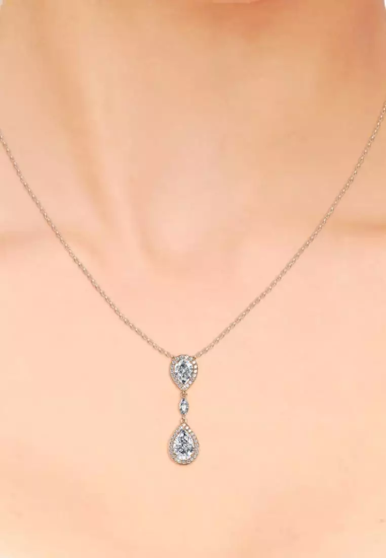 Layla Drop Pendant RG - Kalung Crystal Swarovksi by Her Jewellery