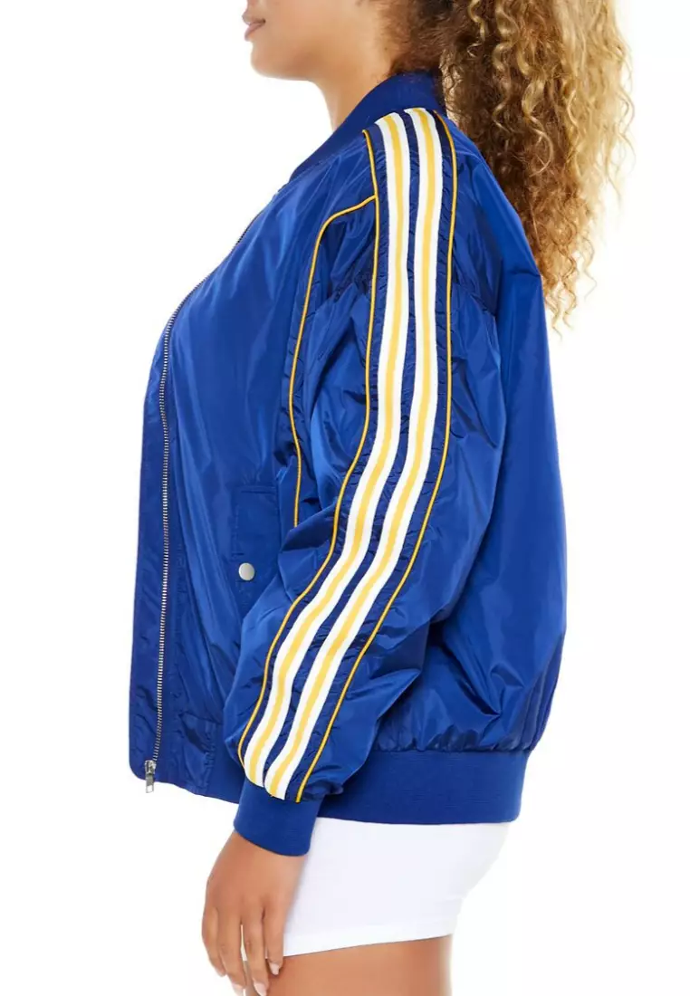 Forever 21 blue bomber jacket discount