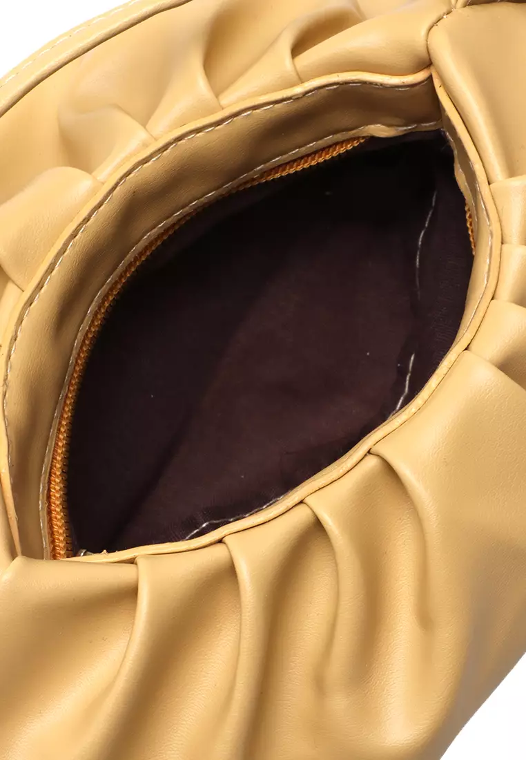 Werlyn Tas Selempang Wanita Croissant Casual Large Storage Material Leather Kulit ORIGINAL - Yellow
