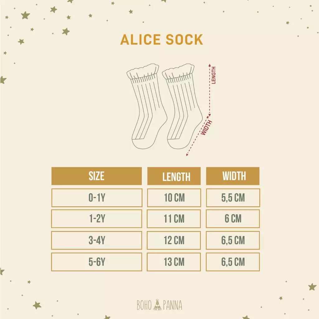BOHOPANNA - ALICE SOCK - Kaos Kaki Anak
