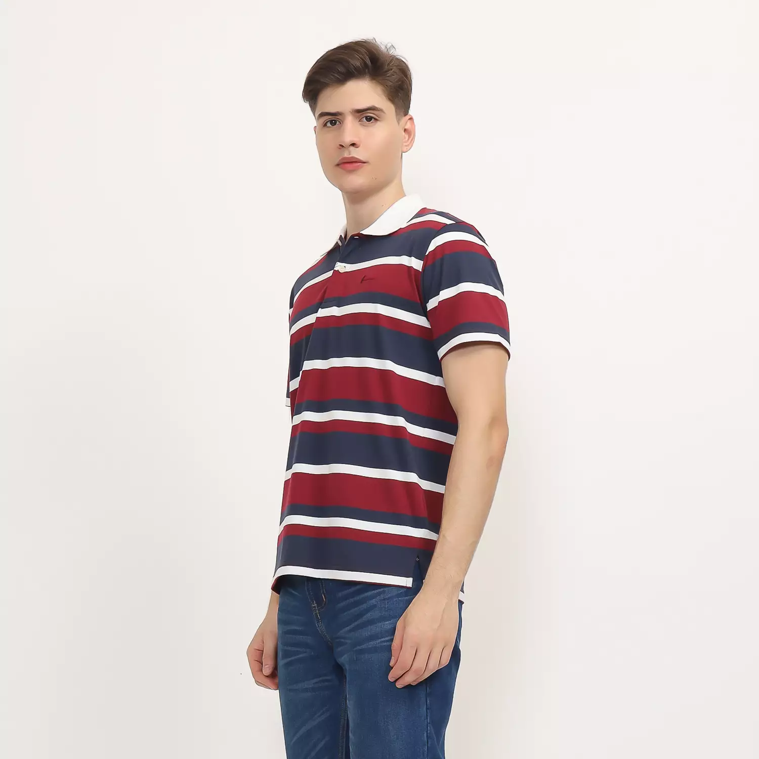 Hammer Men Polo Striped F1OPS24M1 I Kaos Polo Garis  Lengan Pendek Merah