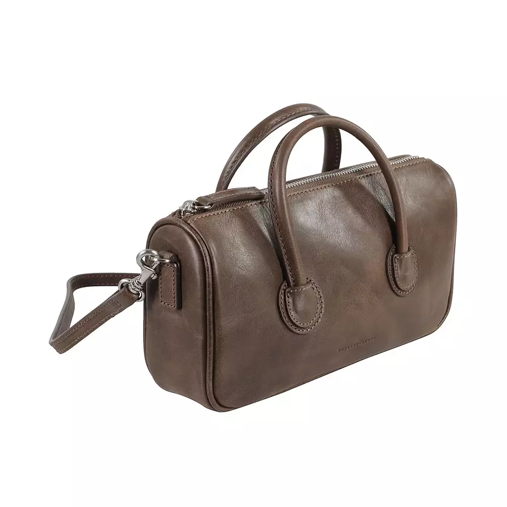 [4.4PRIL KEJUTAN HARGA] Zipper Small Shoulder Bag Washed Brown