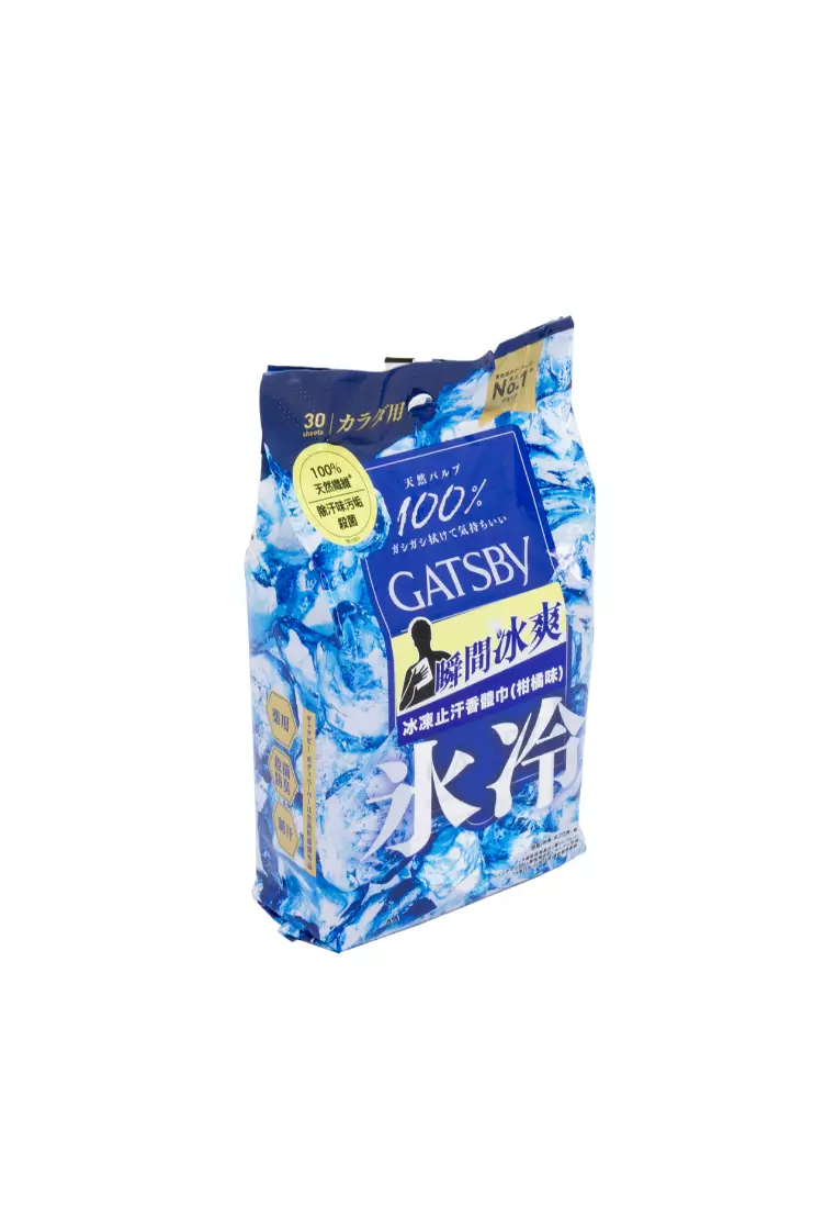 Gatsby Ice-Type Deo Body Paper Ice Citrus (30PCS)