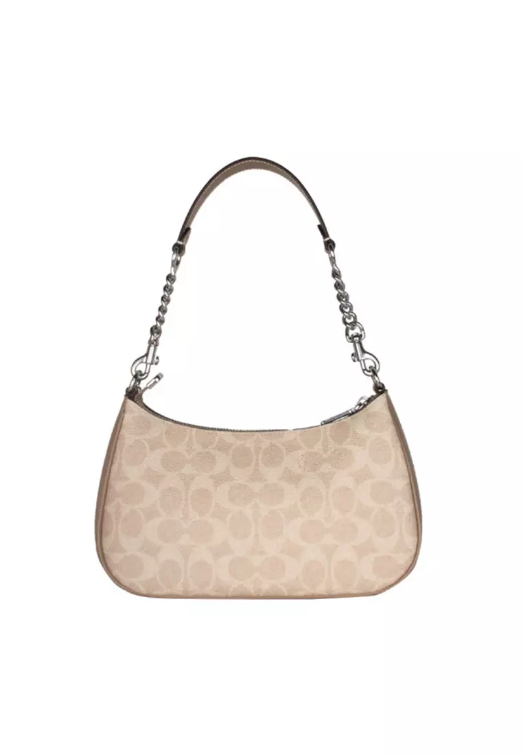 Teri Shoulder Bag In Signature Canvas Sand Taupe CV933