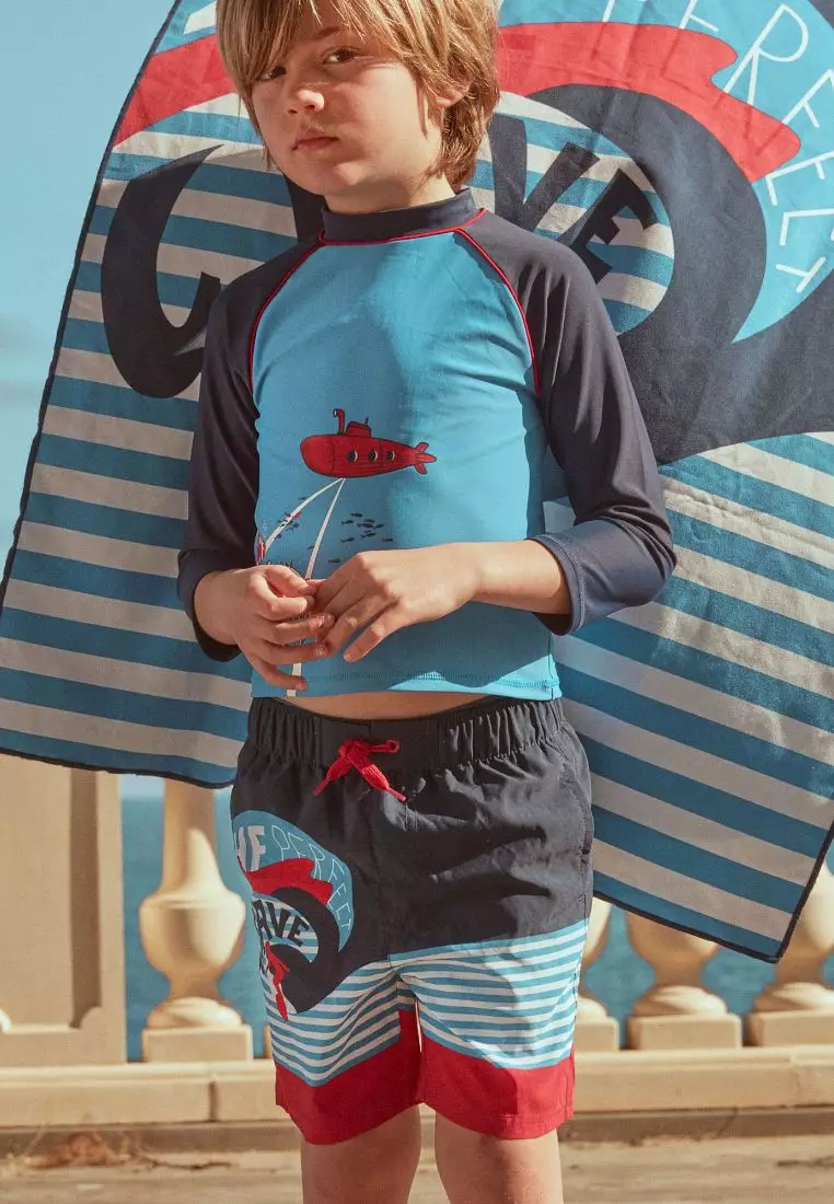 SAL & PIMENTA - Sailor Stripe Swim Shorts - Blue main image 1