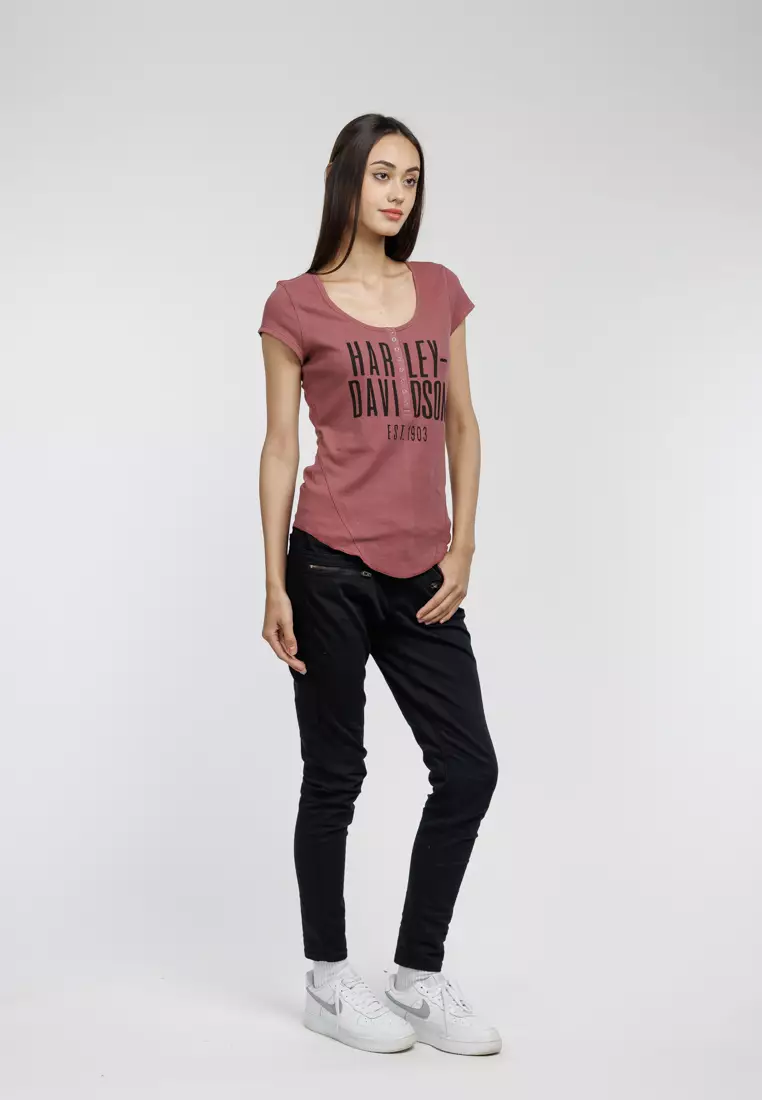 Harley-Davidson Cali Henley Knit Top