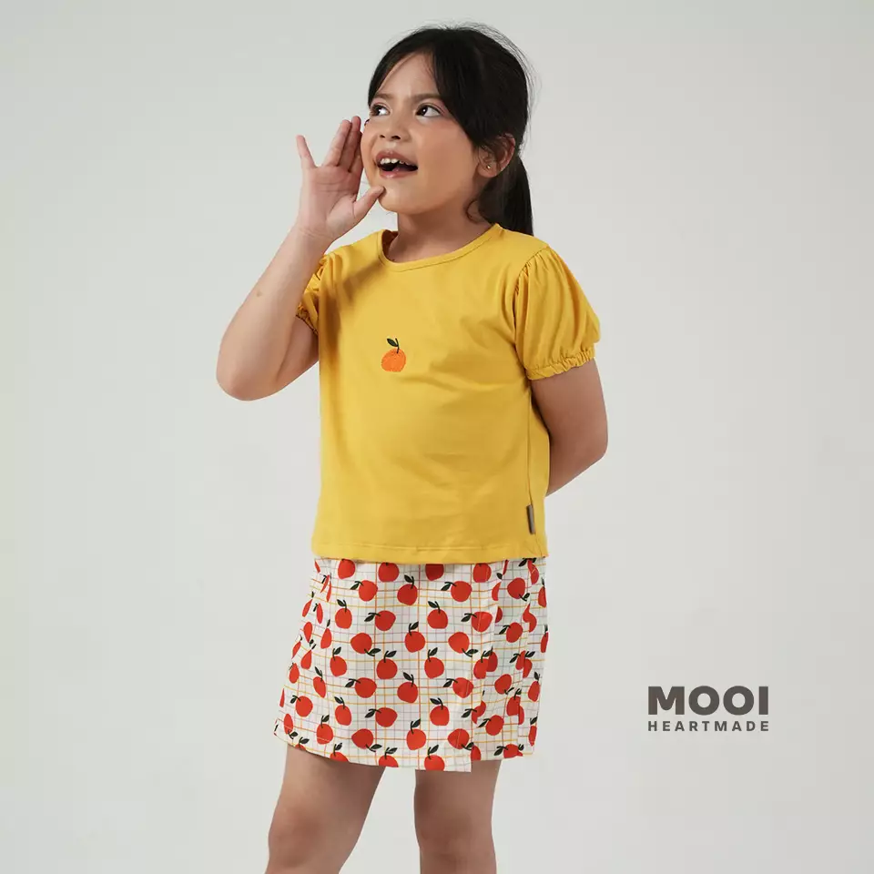 Mooi Setelan Anak Perempuan Alena Skort Set - Bright Pink