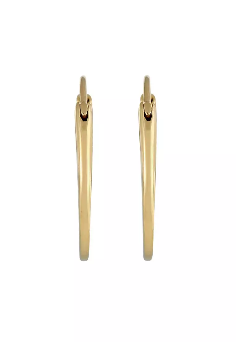 Anting Perhiasan Perak 925 Wanita Creole Basic Gold Plated